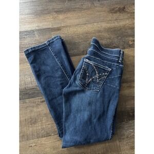 Wrangler Jeans Womens 5/6x 30 Q-Baby Ultimate Riding Bootcut‎ Riding Jeans Dark